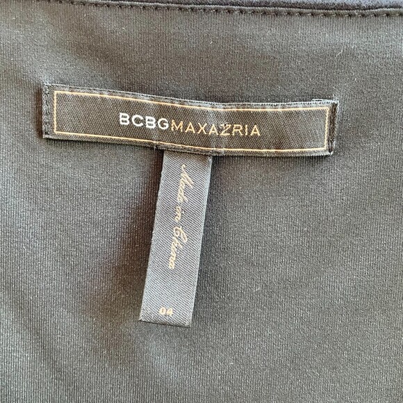 NWOT BCBGMaxAzria Women's Black A-Line Thick Strap Dress with Obi Ribbon Detail - Picture 4 of 10